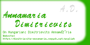 annamaria dimitrievits business card